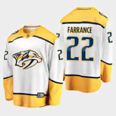 Men's Nashville Predators David Farrance #22 Away 2021 Breakaway White Jersey