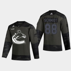 Men's Vancouver Canucks Nate Schmidt #88 2021 Armed Forces Night Warm-Up Camo Jersey