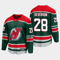 Men's New Jersey Devils Damon Severson #28 Special Edition 2021 Green Jersey