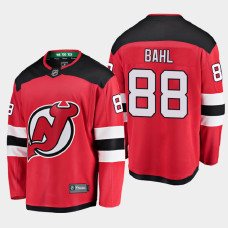 Men's New Jersey Devils Kevin Bahl #88 Home 2021 Red Jersey