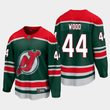 Men's New Jersey Devils Miles Wood #44 Special Edition 2021 Green Jersey