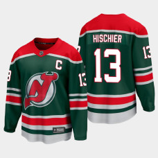 Men's New Jersey Devils Nico Hischier #13 Special Edition 2021 Green Jersey