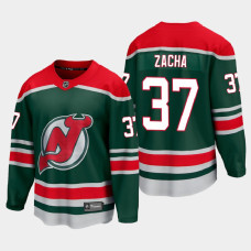 Men's New Jersey Devils Pavel Zacha #37 Special Edition 2021 Green Jersey