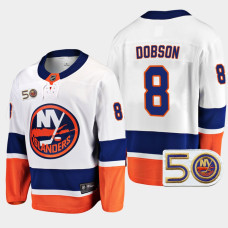 New York Islanders Noah Dobson 2022-23 50th Anniversary White #8 Jersey Away