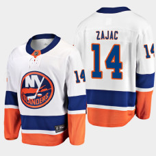 Men's New York Islanders Travis Zajac #14 Away 2021 White Jersey