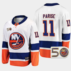 New York Islanders Zach Parise 2022-23 50th Anniversary White #11 Jersey Away