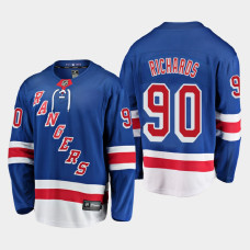 Men's New York Rangers Justin Richards #90 Home 2021 Blue Jersey