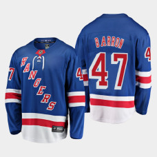 Men's New York Rangers Morgan Barron #47 Home 2021 Blue Jersey