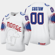 Men's Norway Custom #00 2021 IIHF World Championship Home White Jersey