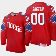 Men's Norway Custom #00 2021 IIHF World Championship Limited Red Jersey