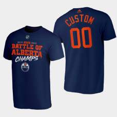 Edmonton Oilers Custom 2022 Battle Of Alberta Champs #00 Tee Navy