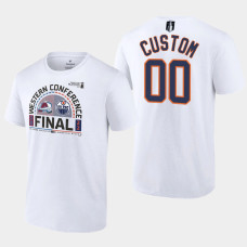 Edmonton Oilers Custom 2022 Stanley Cup Playoffs #00 Tee Western Finals Matchup White