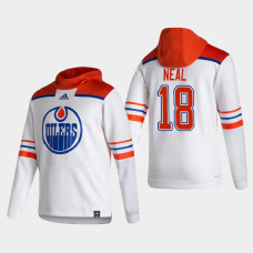 Men's Edmonton Oilers James Neal #18 2021 Reverse Retro Authentic Pullover Special Edition White Hoodie