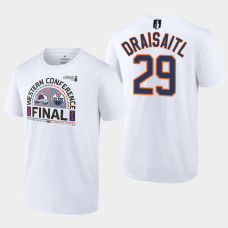 Edmonton Oilers Leon Draisaitl 2022 Stanley Cup Playoffs #29 Tee Western Finals Matchup White