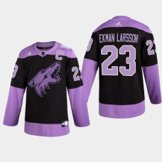 Arizona Coyotes Oliver Ekman-larsson 2021 Hockey Fights Cancer Night Purple Jersey