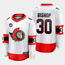 Men Ottawa Senators Ben Bishop #30 Away 2022 White Jersey