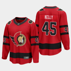 Men's Ottawa Senators Parker Kelly #45 Reverse Retro 2021 Red Jersey