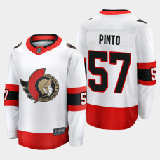 Men's Ottawa Senators Shane Pinto #57 Away 2021 White Jersey