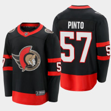 Men's Ottawa Senators Shane Pinto #57 Home 2021 Black Jersey