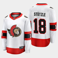 Men's Ottawa Senators Tim Stutzle #18 Away 2021 White Jersey