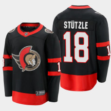 Men's Ottawa Senators Tim Stutzle #18 Home 2021 Black Jersey