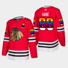 Men's Chicago Blackhawks Patrick Kane #88 2021 Pride Night LGBTQ Red Jersey