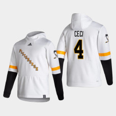 Men's Pittsburgh Penguins Cody Ceci #4 2021 Reverse Retro Authentic Pullover Special Edition White Hoodie