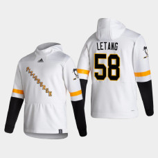 Men's Pittsburgh Penguins Kris Letang #58 2021 Reverse Retro Authentic Pullover Special Edition White Hoodie