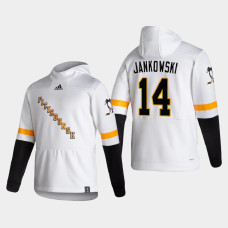 Men's Pittsburgh Penguins Mark Jankowski #14 2021 Reverse Retro Authentic Pullover Special Edition White Hoodie