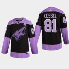 Arizona Coyotes Phil Kessel 2021 Hockey Fights Cancer Night Purple Jersey