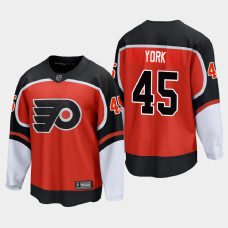 Men's Philadelphia Flyers Cam York #45 Reverse Retro 2021 Orange Jersey