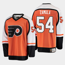 Men's Philadelphia Flyers Egor Zamula #54 Heritage 2021 Orange Jersey