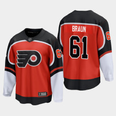 Men's Philadelphia Flyers Justin Braun #61 Special Edition 2021 Orange Jersey