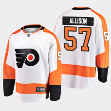 Men's Philadelphia Flyers Wade Allison #57 Away 2021 White Jersey