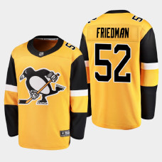 Men's Pittsburgh Penguins Mark Friedman #52 Alternate 2021 Breakaway Yellow Jersey