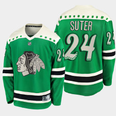 Men's Chicago Blackhawks Pius Suter #24 2021 St. Patrick's Day Green Jersey