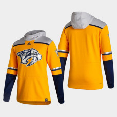 Men's Nashville Predators Gold 2021 Reverse Retro Authentic Pullover Special Edition Hoodie