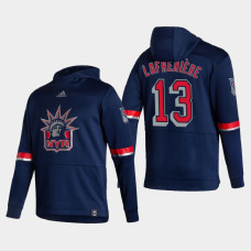 Men's New York Rangers Alexis Lafreniere #13 2021 Reverse Retro Authentic Pullover Special Edition Navy Hoodie