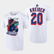 New York Rangers Chris Kreider 2022 Metropolitan Division Champs #20 Tee Mascot White