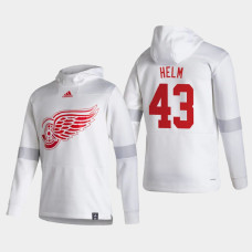 Men's Detroit Red Wings Darren Helm #43 2021 Reverse Retro Authentic Pullover Special Edition White Hoodie