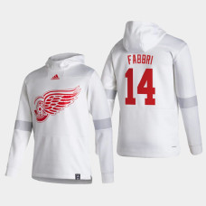 Men's Detroit Red Wings Robby Fabbri #14 2021 Reverse Retro Authentic Pullover Special Edition White Hoodie