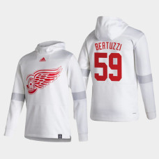 Men's Detroit Red Wings Tyler Bertuzzi #59 2021 Reverse Retro Authentic Pullover Special Edition White Hoodie