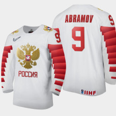 Men Russia Team Mikhail Abramov #9 2021 IIHF World Junior Championship Home White Jersey