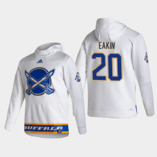 Men's Buffalo Sabres Cody Eakin #20 2021 Reverse Retro Authentic Pullover Special Edition White Hoodie