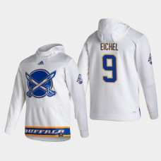 Men's Buffalo Sabres Jack Eichel #9 2021 Reverse Retro Authentic Pullover Special Edition White Hoodie