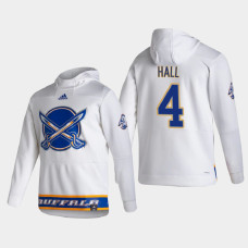 Men's Buffalo Sabres Taylor Hall #4 2021 Reverse Retro Authentic Pullover Special Edition White Hoodie