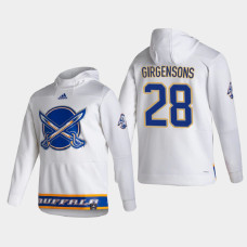 Men's Buffalo Sabres Zemgus Girgensons #28 2021 Reverse Retro Authentic Pullover Special Edition White Hoodie