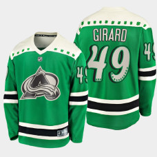 Men's Colorado Avalanche Samuel Girard #49 2021 St. Patrick's Day Green Jersey