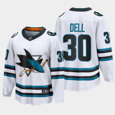 San Jose Sharks Aaron Dell 2022-23 Away White #30 Jersey The Evolve