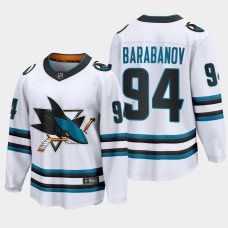 San Jose Sharks Alexander Barabanov 2022-23 Away White #94 Jersey The Evolve